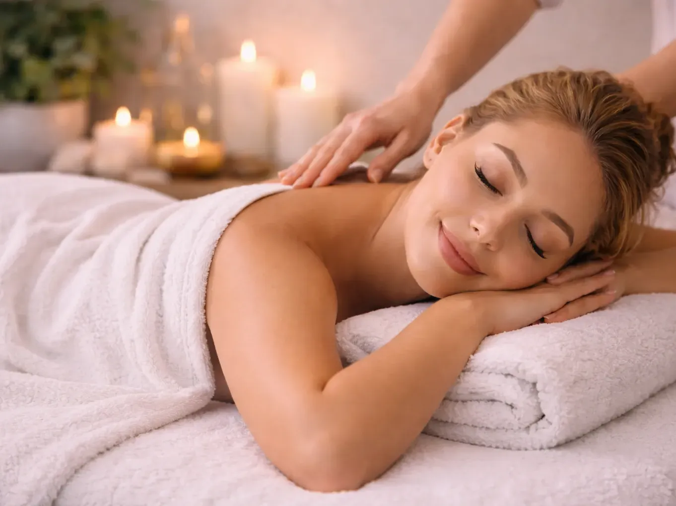 Relaxing massage session in a serene holistic spa setting at Eliza Balance Wellness & Beauty